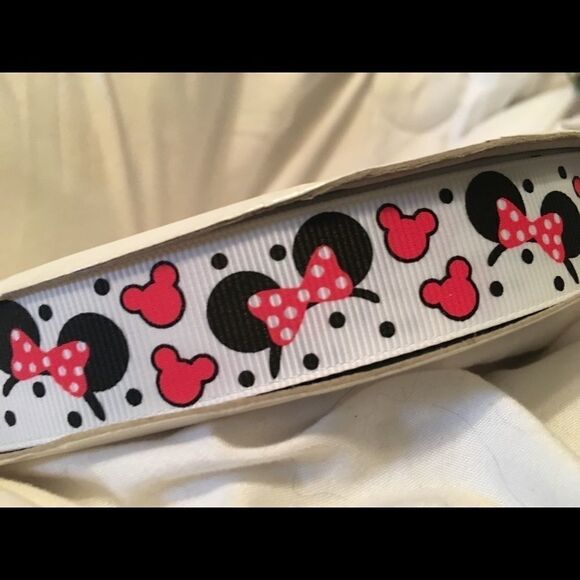 Grosgrain Ribbon 7/8” 5 yards 5/$20 Minnie Mouse ears headband bow polka dots - Picture 9 of 10